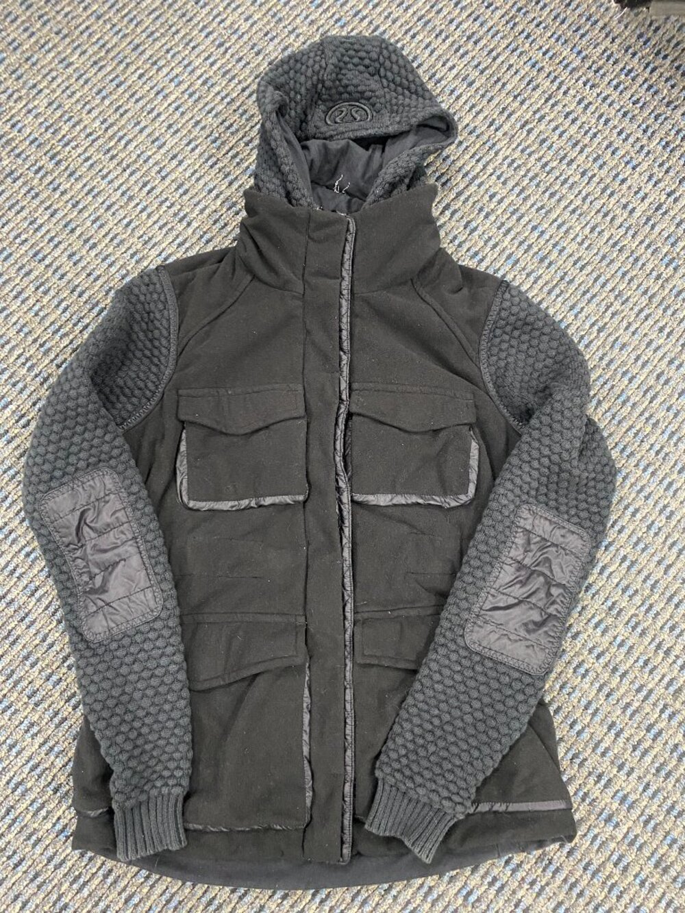 Lululemon Womens Black Full Zip Fleece Lined Miracle Jacket With Hood